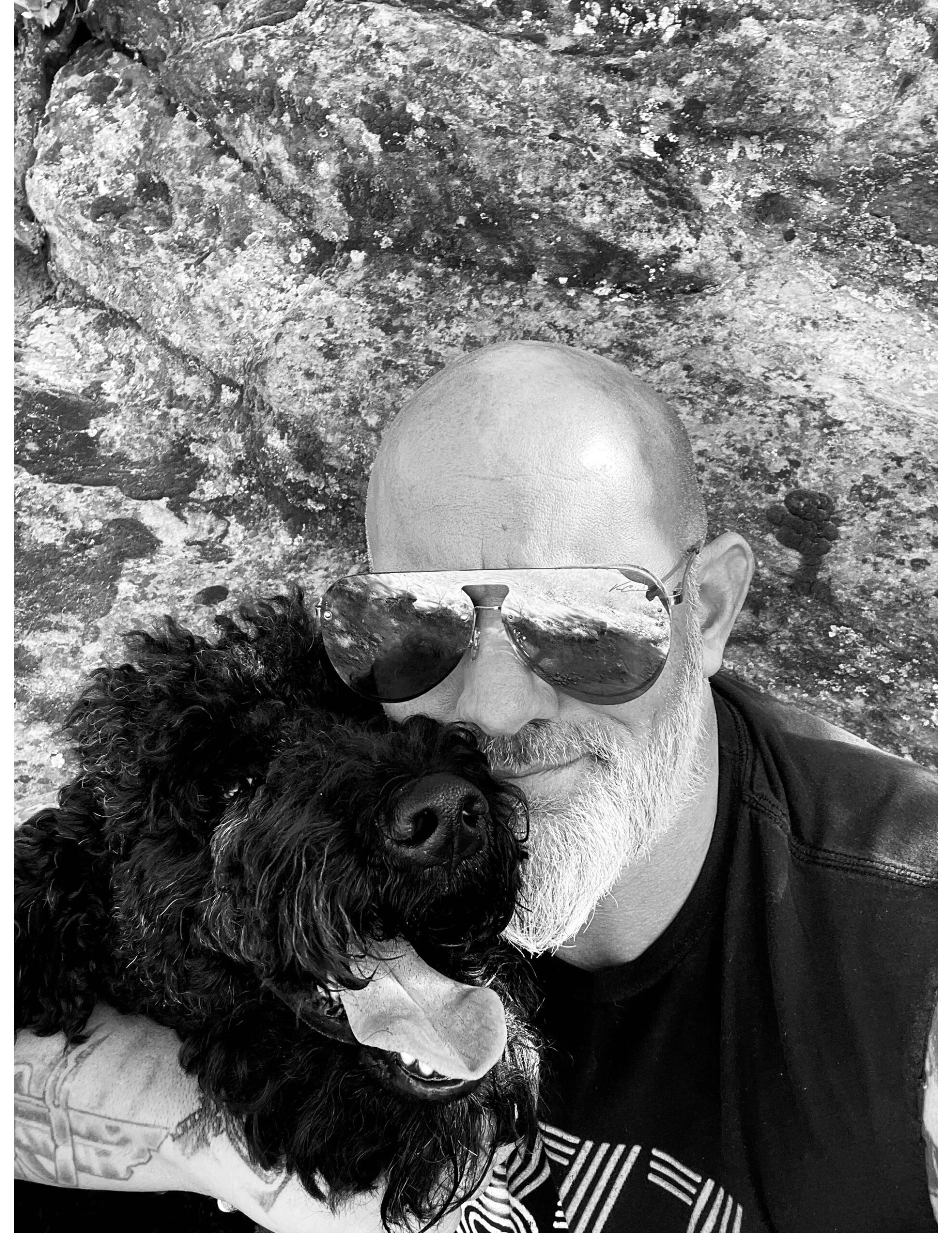 Curtis B Reynolds of CurtisBCreative.net with his dog.