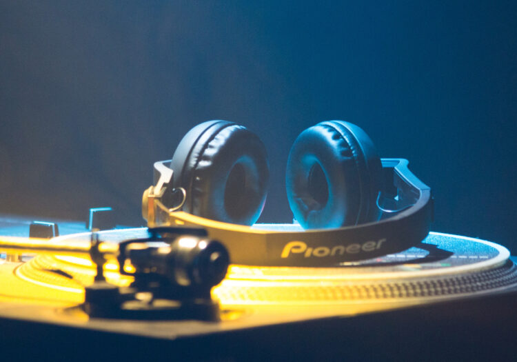 DJ Deck with Pioneer headphones